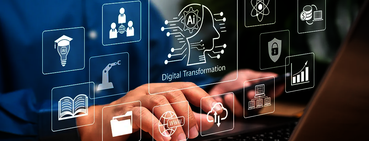 User vor Laptop - Digital Transformation