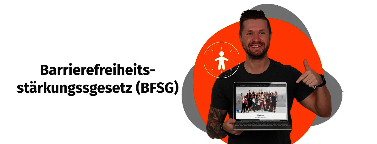 Flo mit Laptop zum Thema Barierefreiheit